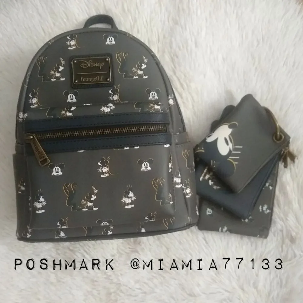Loungefly Disney Mickey Mouse Spooked Mini Backpack and Coin Pouches